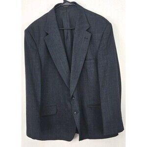 Executive Collection - Mens Suit Jacket - Sz 46R Gray Check - Wool Blend Blazer